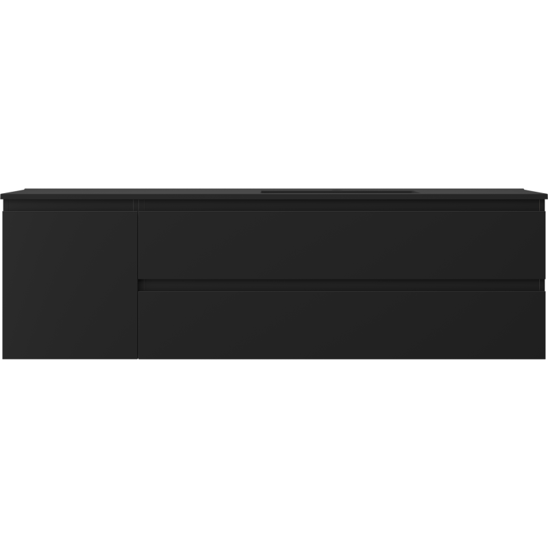 Mexen Orio vonios spintelė 160 cm su Otis dešine praustuve, 2S, 1D, juoda matinė - 91A13-16047-3-BBFFF71-W18P71