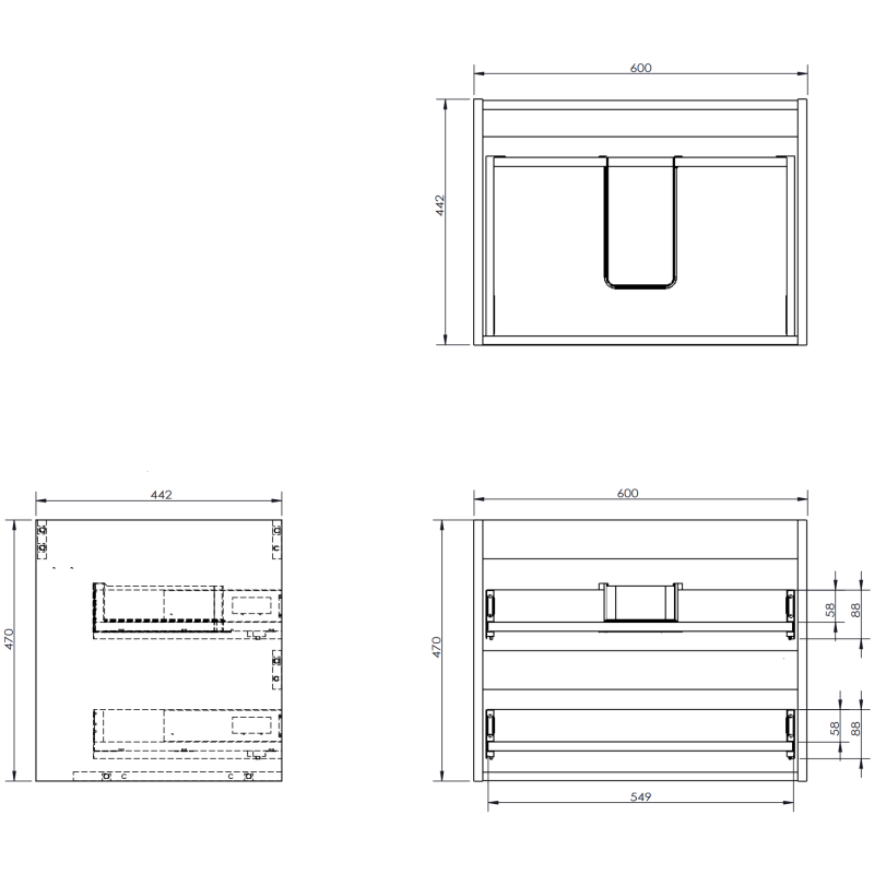 Mexen Rivel vonios spintelė 90 cm su dešine kriaukle Otis, 2S, 1D, grioveliais, juodas matinis - 91A23-09047-3-BBFFF71-W18L71