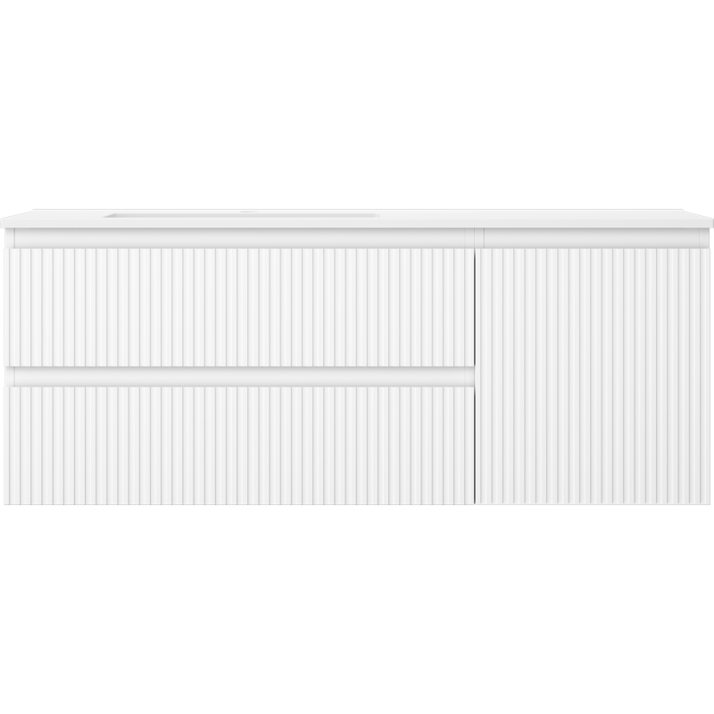 Mexen Rivel vonios spintelė 120 cm su kairine plautuve Otis, 2S, 1D, rifliuota, balta matinė - 91A23-12047-3-BBFFF01-W18L01