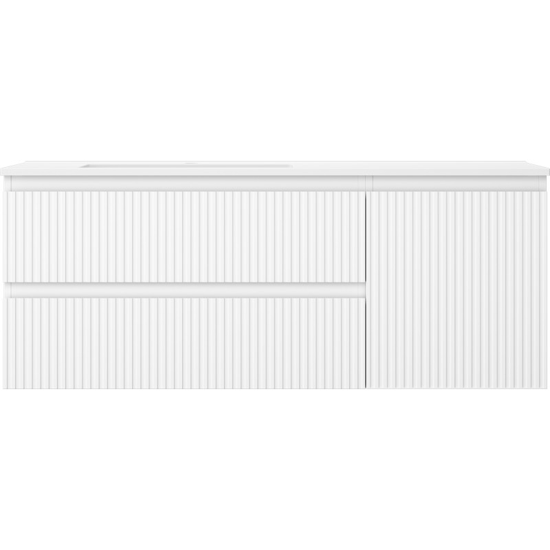 Mexen Rivel vonios spintelė 120 cm su kairiuoju Otis praustuvu, 2S, 1D, rifliuota, balta matinė - 91A23-12047-3-BBFFF01-W18L01