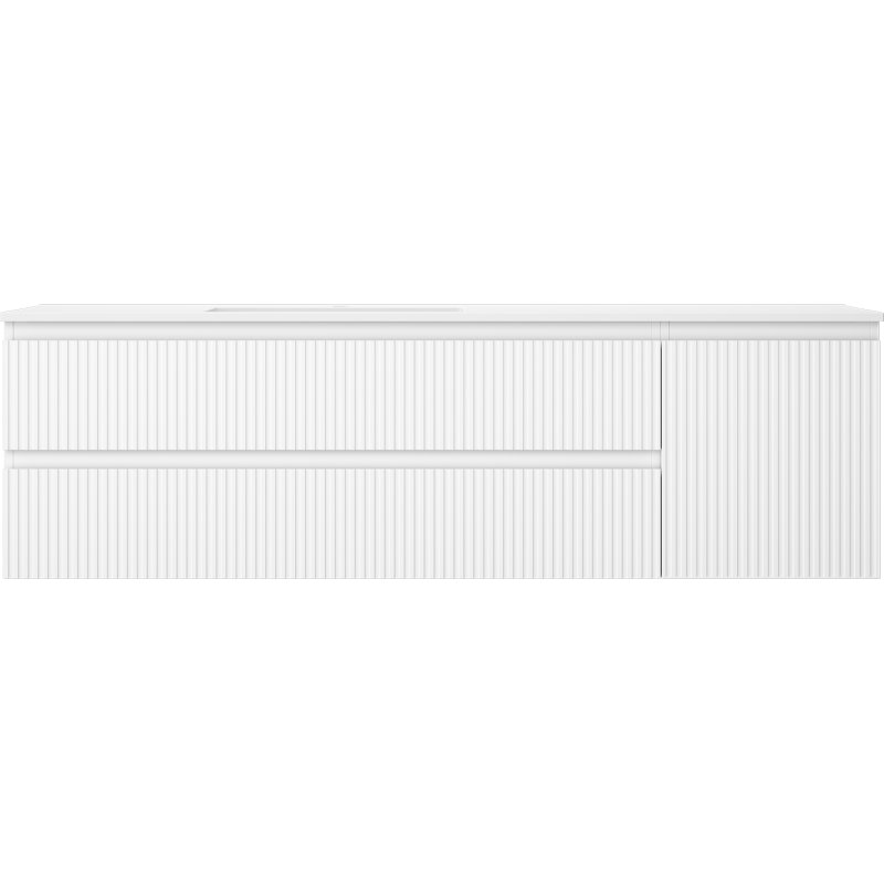 Mexen Rivel vonios spintelė 160 cm su kairiuoju Otis kriaukle, 2S, 1D, banguotas, baltas matinis - 91A23-16047-3-BBFFF01-W18L01