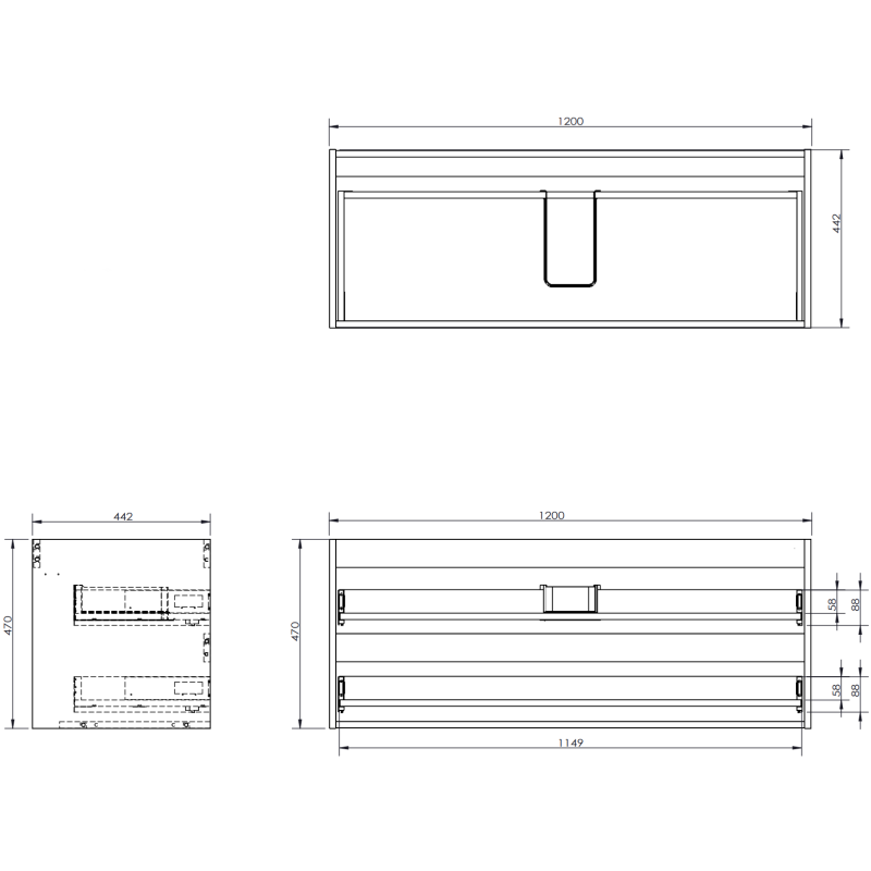 Mexen Rivel vonios spintelė 160 cm su kriaukle Otis kairė, 2S, 1D, rifliuota, juoda matinė - 91A23-16047-3-BBFFF71-W18L71