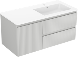 Mexen Rivel vonios spintelė 100 cm Otis dešinė, 2S, 1D, gofruota, pilka/balta matinė - 91A23-10047-3-BBFFF62-W18P01