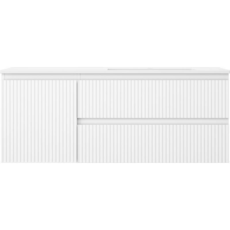 Mexen Rivel vonios spintelė 120 cm su dešine Otis kriaukle, 2S, 1D, rifliuota, balta matinė - 91A23-12047-3-BBFFF01-W18P01