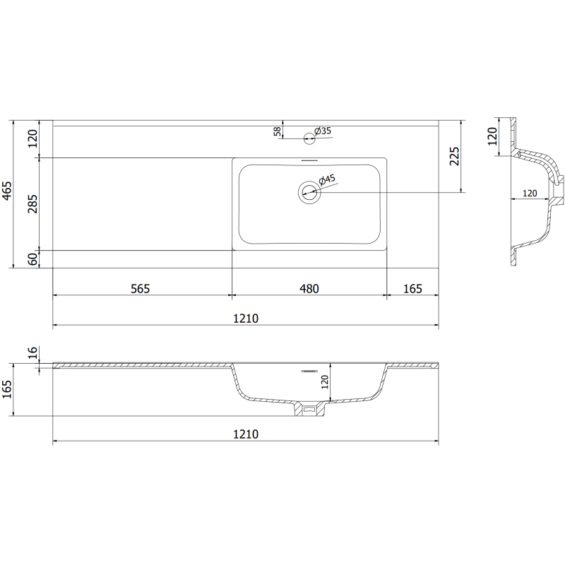 Mexen Rivel vonios spintelė 120 cm su dešine Otis kriaukle, 2S, 1D, rifliuota, balta matinė - 91A23-12047-3-BBFFF01-W18P01