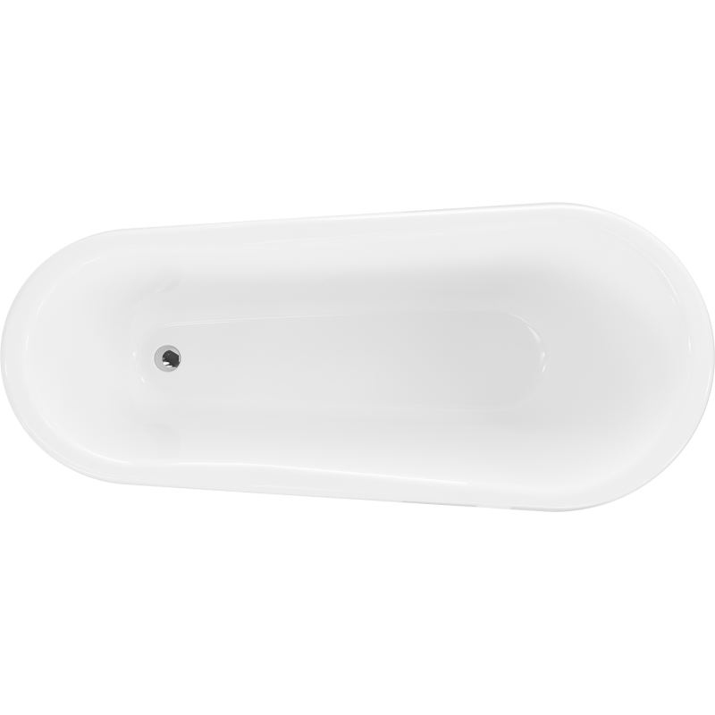 Mexen Retro laisvai stovinti vonia 170 x 75 cm, balta, chromuotos kojelės - 53251707500-00
