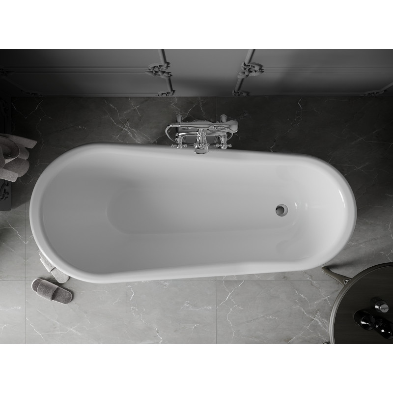 Mexen Retro Laisvai stovinti vonia 170 x 75 cm, balta, chromuotos kojos - 53251707500-00