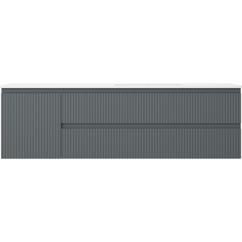 Mexen Rivel vonios spintelė 160 cm su dešiniuoju Otis praustuvu, 2S, 1D, rifliuota, grafito/balta matinė