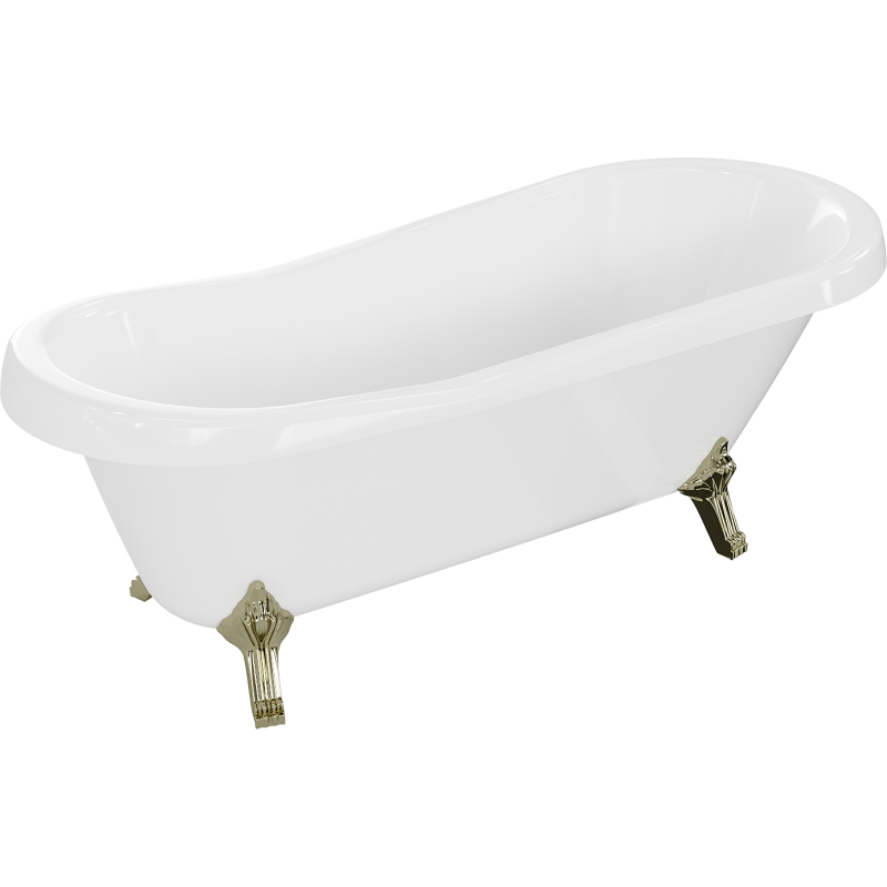 Mexen Retro laisvai stovinti vonia 170 x 75 cm, balta, auksinės kojos - 53251707500-50