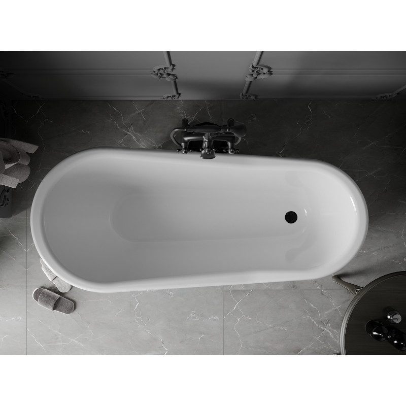 Mexen Retro laisvai stovinti vonia 170 x 75 cm, balta, juodos kojelės - 53251707500-70