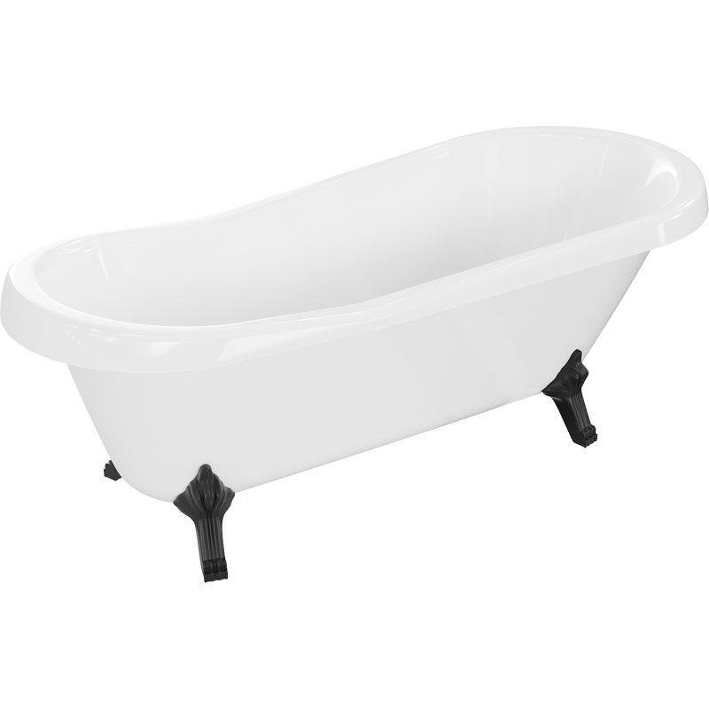 Mexen Retro laisvai stovinti vonia 170 x 75 cm, balta, juodos kojelės - 53251707500-70