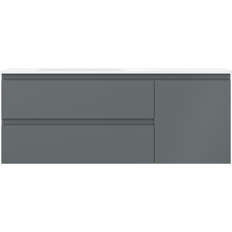 Mexen Orio vonios spintelė 120 cm su Vela kriaukle kairėje, 2S, 1D, grafito matinė/balta matinė - 91A13-12047-3-BBFFF66-W23L01