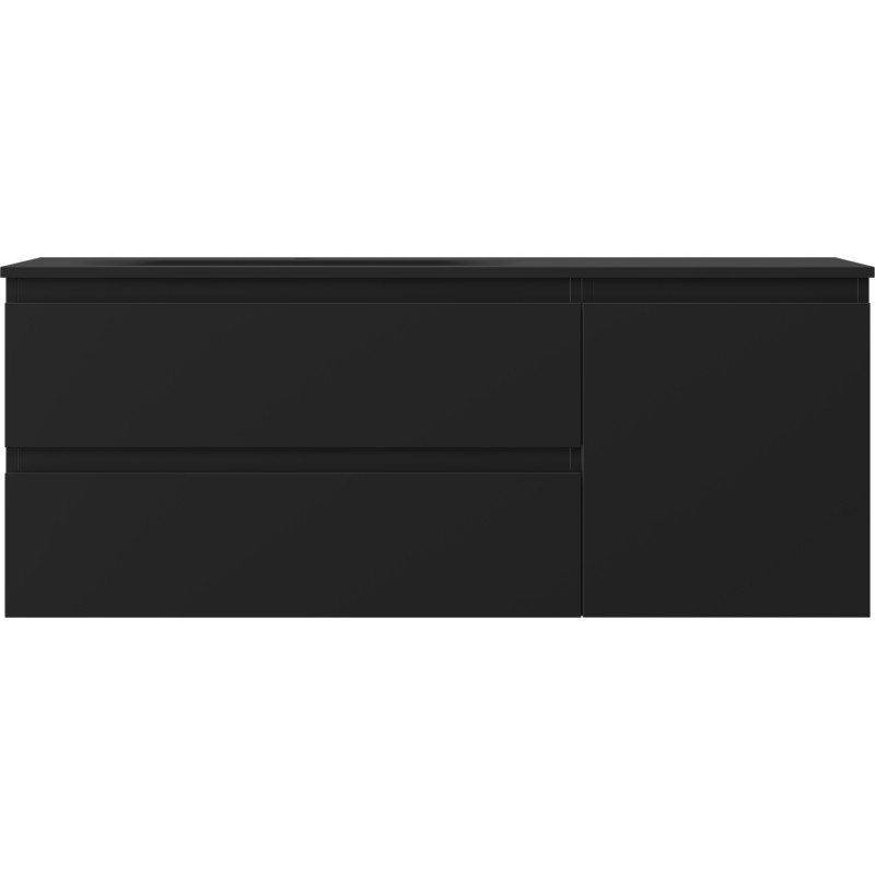 Mexen Orio vonios spintelė 120 cm su kriaukle Vela kairiąja, 2S, 1D, juoda matinė - 91A13-12047-3-BBFFF71-W23L71