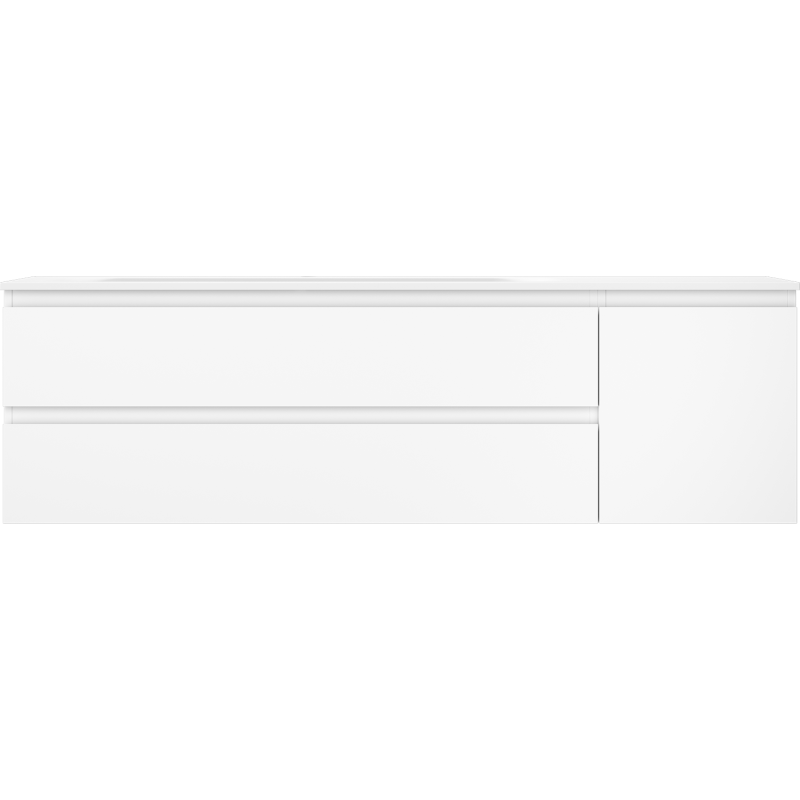 Mexen Orio vonios kambario spintelė 160 cm su Vela kriaukle kairė, 2S, 1D, balta matinė - 91A13-16047-3-BBFFFF01-W23L01