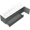 Mexen Orio vonios spintelė 160 cm su kriaukle Vela kairėje, 2S, 1D, grafito matinė/balta matinė - 91A13-16047-3-BBFFF66-W23L01