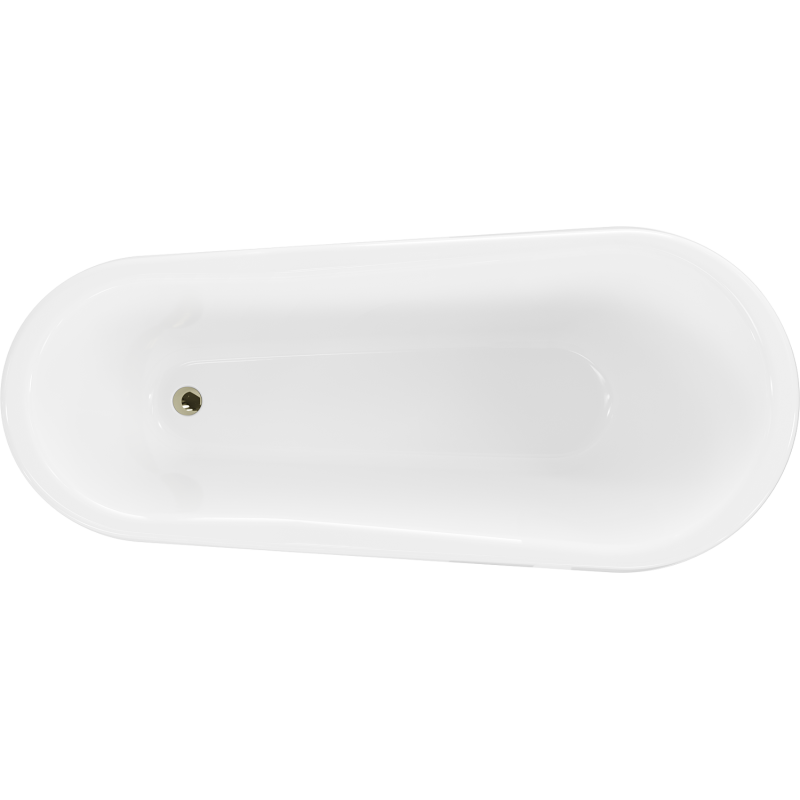 Mexen Retro laisvai pastatoma vonia 170 x 75 cm, balta/juoda, auksinės kojelės - 53251707575-50