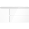 Mexen Orio vonios kambario spintelė 90 cm su kriaukle Vela dešinėje, 2S, 1D, balta blizgi - 91A13-09047-3-BBFFF00-W23P00