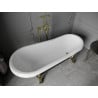 Mexen Retro laisvai stovinti vonia 170 x 75 cm, balta/juoda, auksinės kojelės - 53251707575-50