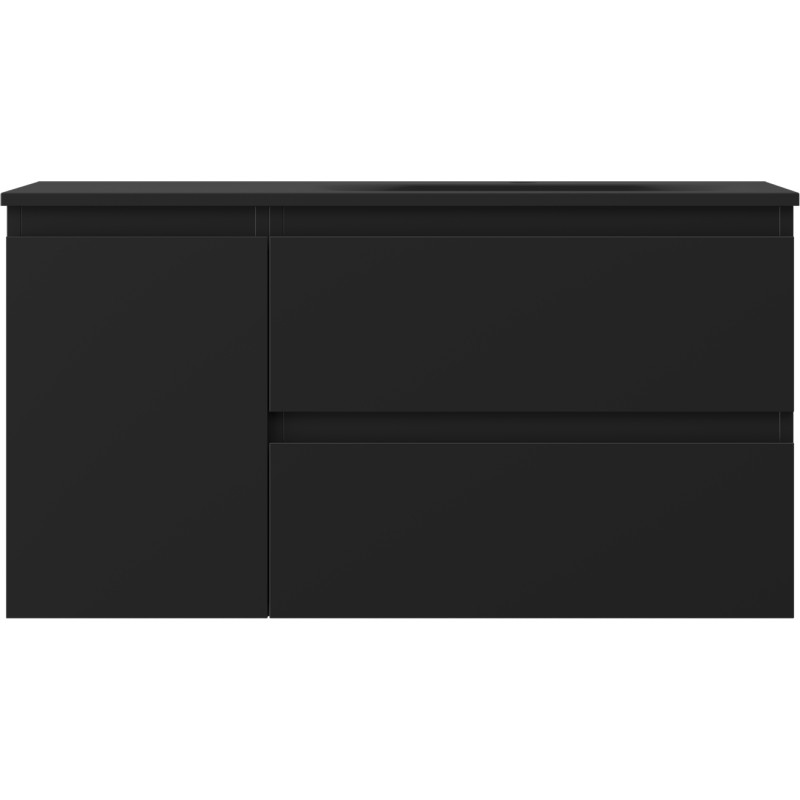 Mexen Orio vonios spintele 90 cm su kriaukle Vela, dešinysis, 2S, 1D, juoda matinė - 91A13-09047-3-BBFFF71-W23P71