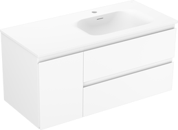 Mexen Orio vonios baldų komplektas 100 cm su kriaukle Vela dešinė, 2S, 1D, balta matinė - 91A13-10047-3-BBFFFF01-W23P01