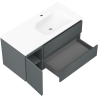 Mexen Orio vonios spintelė 100 cm su dešiniuoju praustuvu Vela, 2S, 1D, grafitas matinis/balta matinė