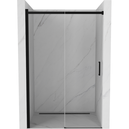 Mexen Omega stumdomos dušo durys 140 cm, permatomos, juodos - 825-140-000-70-00