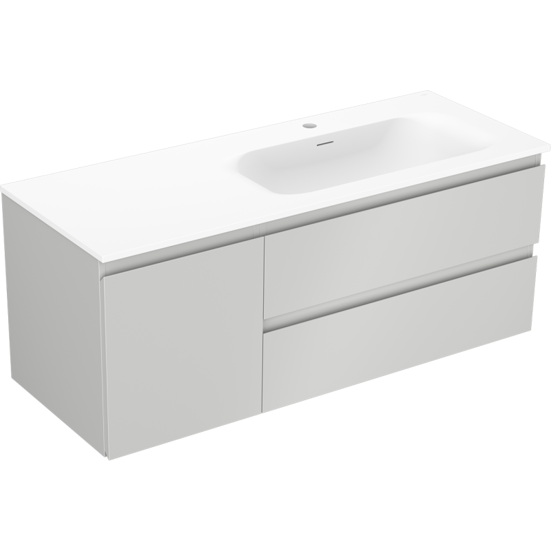 Mexen Orio vonios spintelė 120 cm su kriaukle Vela dešinė, 2S, 1D, pilka matinė/balta matinė - 91A13-12047-3-BBFFF62-W23P01