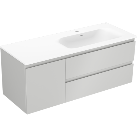 Mexen Orio vonios spintelė 120 cm su kriaukle Vela dešinė, 2S, 1D, pilka matinė/balta matinė - 91A13-12047-3-BBFFF62-W23P01