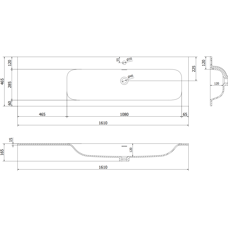 Mexen Orio vonios spintelė 160 cm su dešiniuoju Vela praustuvu, 2S, 1D, baltas blizgesys - 91A13-16047-3-BBFFF00-W23P00