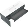 Mexen Orio vonios spintele 160 cm su praustuvu Vela dešine, 2S, 1D, grafito matas/balta matas - 91A13-16047-3-BBFFF66-W23P01