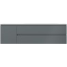 Mexen Orio vonios spintele 160 cm su praustuvu Vela dešine, 2S, 1D, grafito matas/balta matas - 91A13-16047-3-BBFFF66-W23P01