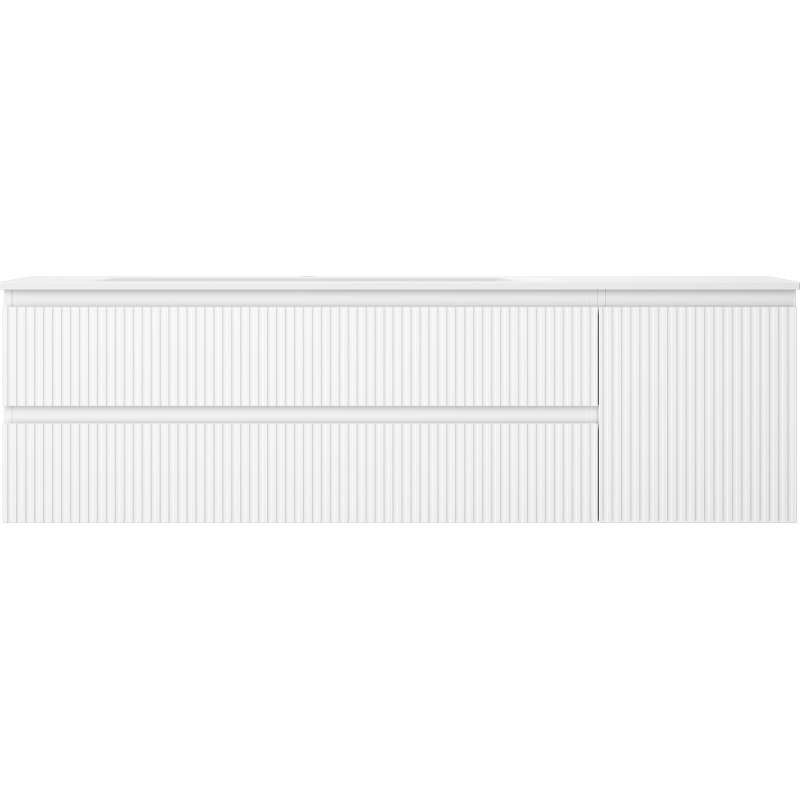 Mexen Rivel vonios spintelė 160 cm su Vela kriaukle kairėje, 2S, 1D, rifliuota, balta matinė - 91A23-16047-3-BBFFF01-W23L01