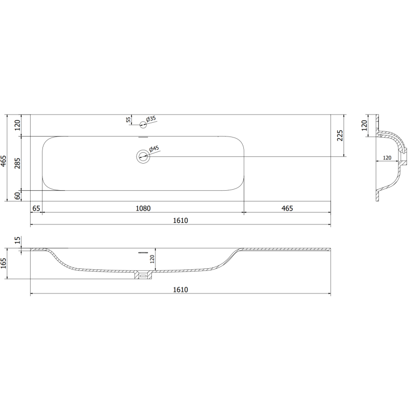 Mexen Rivel vonios spintelė 160 cm su Vela kriaukle kairėje, 2S, 1D, rifliuota, balta matinė - 91A23-16047-3-BBFFF01-W23L01