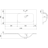 Mexen Rivel vonios spintelė 120 cm su dešine kriaukle Vela, 2S, 1D, rifliuota, juodas matas - 91A23-10047-3-BBFFF71-W23P71