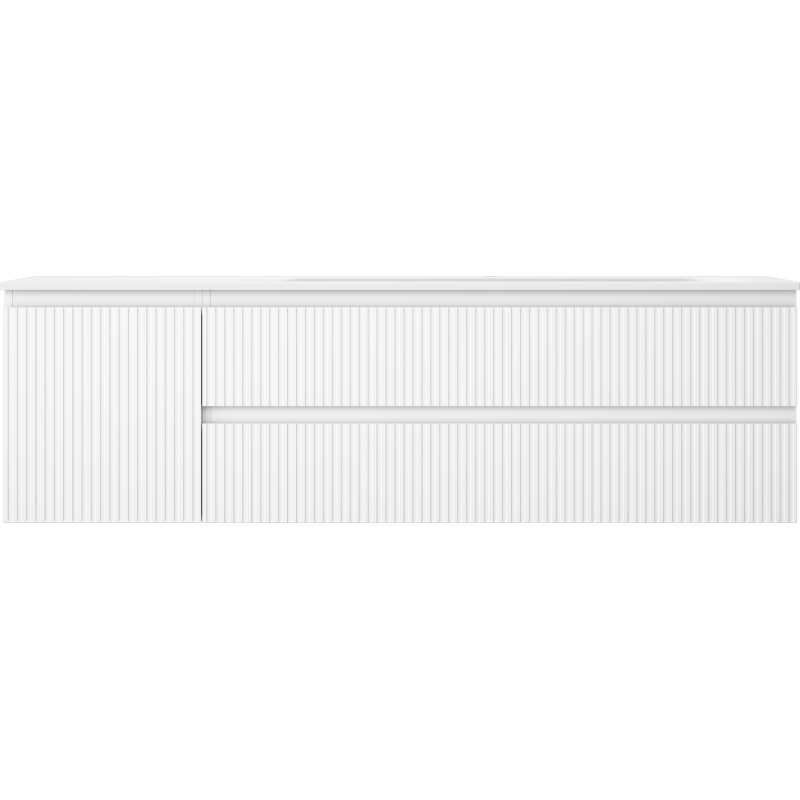 Mexen Rivel vonios spintelė 160 cm su dešine Vela kriaukle, 2S, 1D, gofruota, balta matinė - 91A23-16047-3-BBFFF01-W23P01