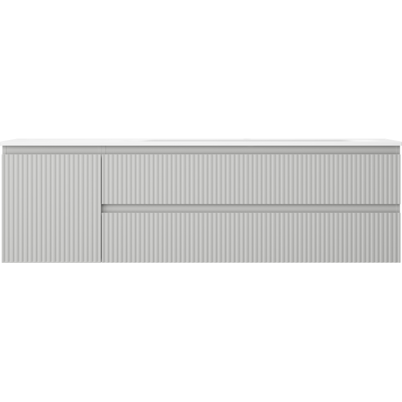 Mexen Rivel voniaus spintelė 160 cm su dešine Vela kriaukle, 2S, 1D, raštuota, pilka/balta matinė