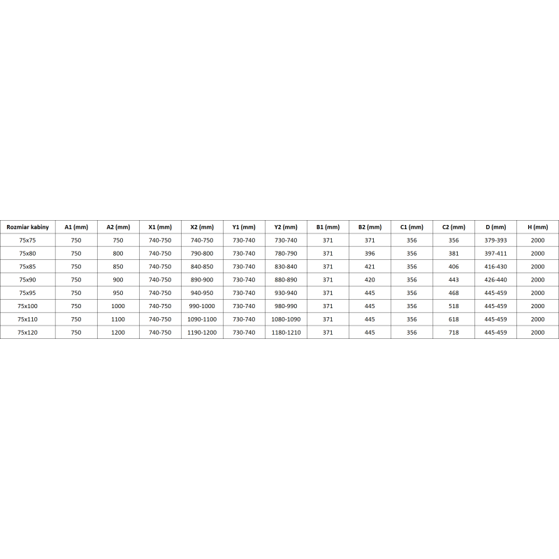 Mexen Rox Duo stumdoma dušo kabina 90 x 75 cm, skaidri, šveista varis - 8C2D-090-075-65-00