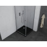Mexen Pretoria dušas kabina su vyriais 80 x 80 cm, skaidri, chromuota + dušo padėklas Flat, juodas - 852-080-080-01-00-4070