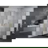 Mexen Pretoria pakreipiama dušo kabina 80 x 80 cm, Skaidrus, chromo + dušo padėklas Flat, Juoda - 852-080-080-01-00-4070