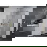 Mexen Pretoria pakreipiama dušo kabina 80 x 80 cm, Skaidrus, chromo + dušo padėklas Flat, Juoda - 852-080-080-01-00-4070