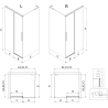 Mexen Rox L stumdomos dušo durys 100 x 70 cm, skaidrios, tamsus metalas - 8C2L-100-070-95-00