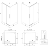 Mexen Rox L stumdomoji dušo kabina 120 x 70 cm, skaidri, ginklų metalas - 8C2L-120-070-95-00
