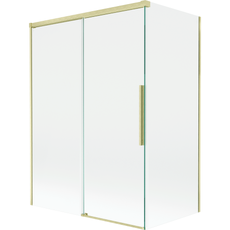 Mexen Rox dviejų dalių stumdomas dušo ekranas 120 + 70 x 150 cm, skaidrus, auksinės spalvos šlifuotas - 8C9-120-070-55-00