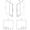 Mexen Rox stumdomos dušo durys 120 cm, permatomos, juodos - 8C2-120-000-70-00