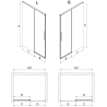 Mexen Rox stumdomos dušo durys dešinės 135 cm, juodas tinklelis, juodos - 8C2-135-000-70-77-P