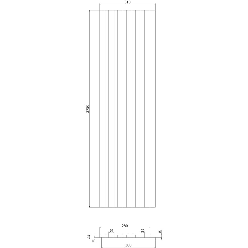 Mexen Lam-F Akustinės sienų plokštės 275 x 30 cm, 8 mm veltinis, techninis fanera, Auksinis ąžuolas - S105-275307-3015-003