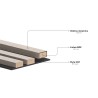 Mexen Lam-B sienų lamelės 275 x 31,5 cm, HDF plokštė 4 mm, Balintas Ąžuolas - S100-275317-2812-064