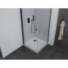 Mexen Pretoria atsidaranti dušo kabina 80 x 80 cm, permatomos, juoda + plokščias padėklas - 852-080-080-70-00-4010B