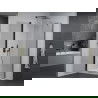 Mexen Pretoria pakreipiama dušo kabina 100 x 100 cm, Skaidrus, Juoda + dušo padėklas Flat - 852-100-100-70-00-4010B