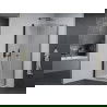 Mexen Pretoria pakreipiama dušo kabina 100 x 100 cm, Skaidrus, Juoda + dušo padėklas Flat - 852-100-100-70-00-4010B